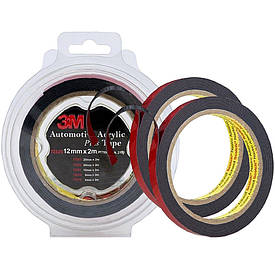 Автомобільний двосторонній скотч високої міцності чорний 3M PT1100 1,14 мм 2×12мм×2м