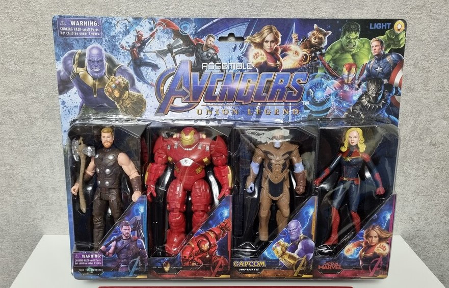 Набір героїв Месники Avengers 4 шт висота кожної фігурки 16 см 02