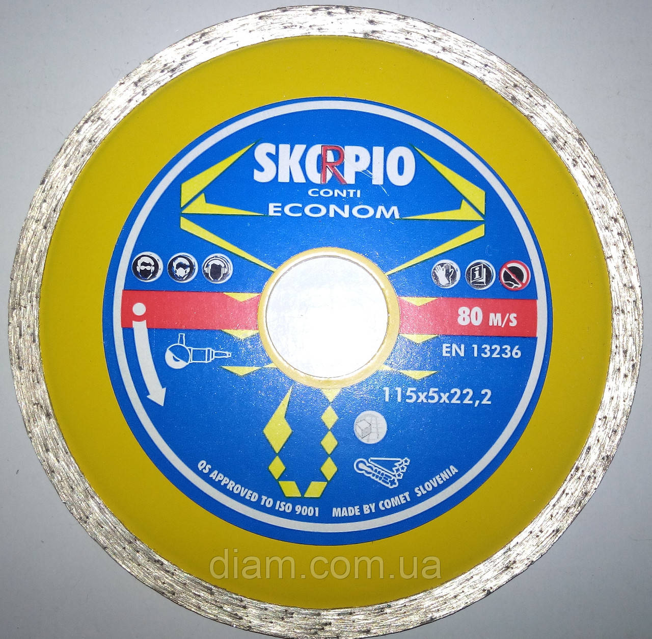 Алмазный диск, для резки плитки без сколов, Skorpio soft ceramic 115x2,0/1,5x5,5x22,23 "Сухой рез" - фото 1 - id-p291954804