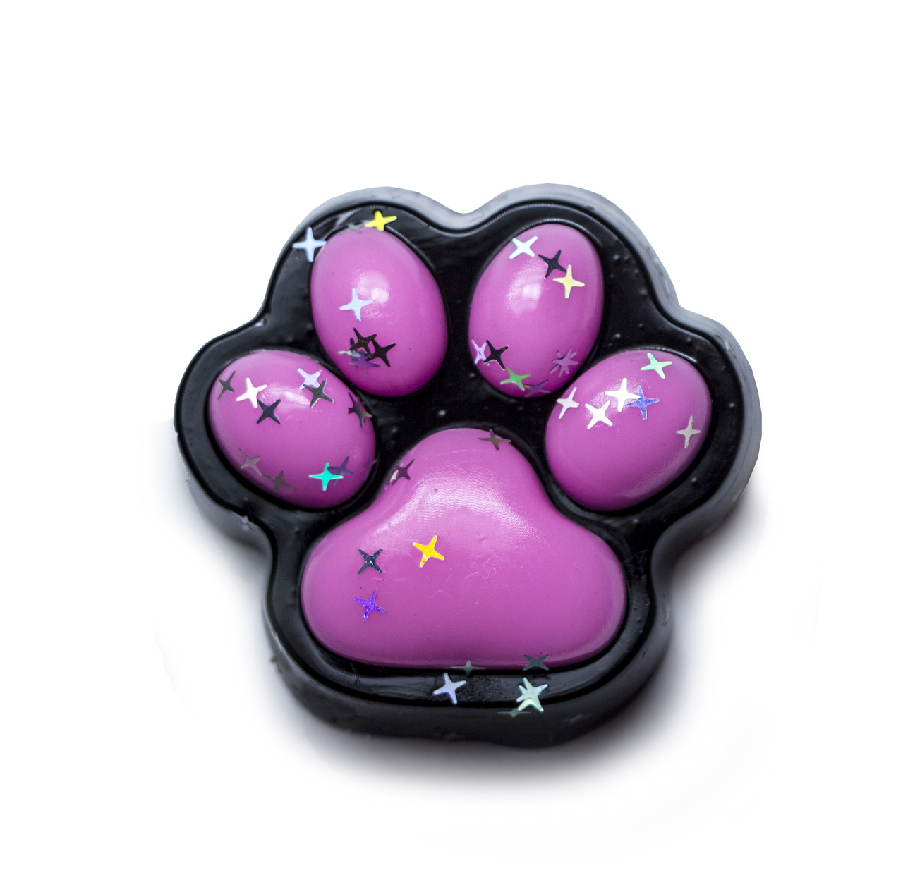 Іграшка-антистрес Сквіш Лапка Чорно-Рожева
