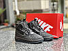 Чоловічі зимові кросівки Nike Lunar Force Duckboot Black Чорні Взуття Найк Лунар Форс високі з хутром, фото 2