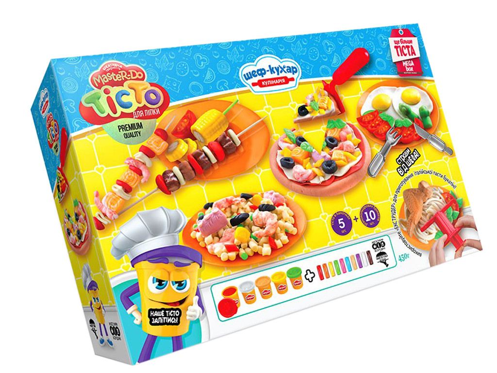 Набір для творчості "Тісто для ліпки "Master Do" ШЕФ-КУХАР Піцца велика укр., TMD-09-01U, Danko Toys