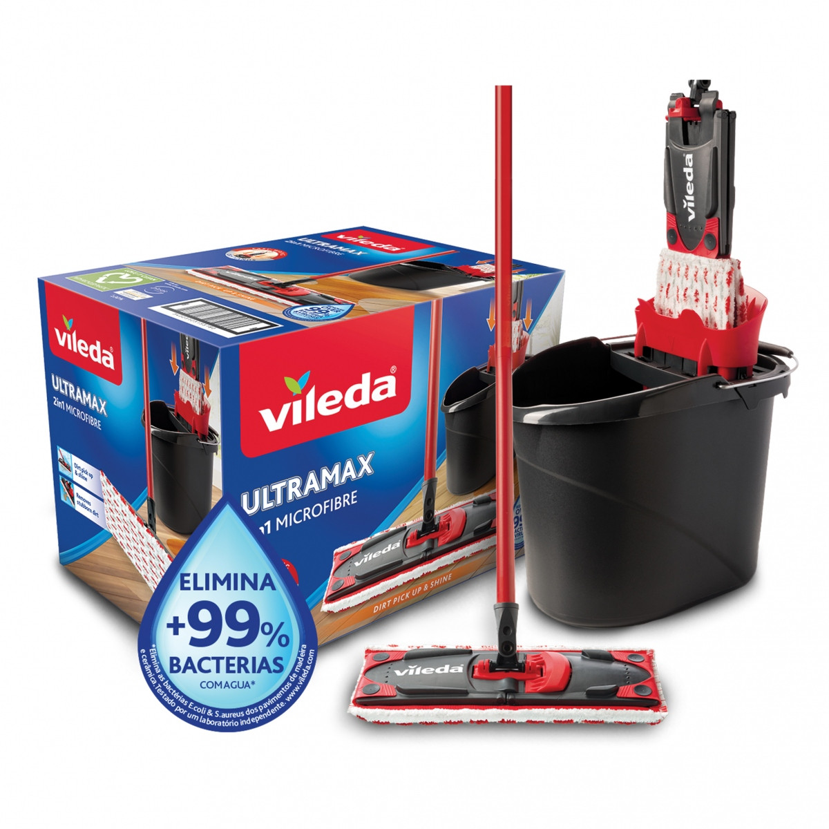 Набір для прибирання швабра відро з віджимом Vileda UltraMax