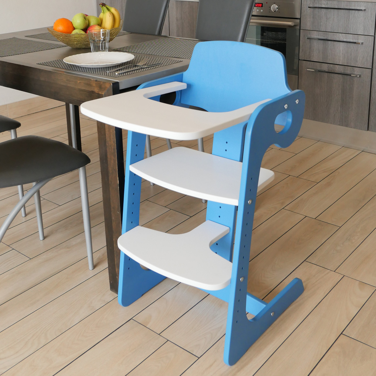 Зростаючий стілець для годування ChildWood - Comfort  Блакитний+Білий без м'якої частини