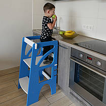 Вежа помічник Монтессорі зростаюча ChildWood - Tower Блакитна+Біла, фото 4