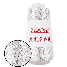 Мікро паєтка 2мм, Біла, срібляста паєтка №6, Китай, відстань 0,5-0,8 см