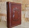 Щоденник А6 не датований в шкіряній обкладинці з об'ємним тисненням ручної роботи "Герольд", фото 2