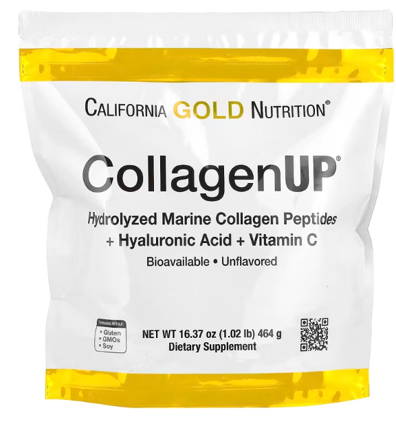 Морський колаген-пептид з гіалуроновою кислотою та вітаміном C 5000 California GOLD Nutrition CollagenUP 464 г