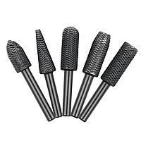 Шарошки для дриля по дереву борфрези для гравера фреза шарошка по дереву хвостовик 6 мм 5 шт