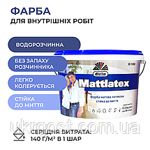 Фарба для стін латексна Dufa Mattlatex D100 миюча Білий мат 7 кг, фото 4