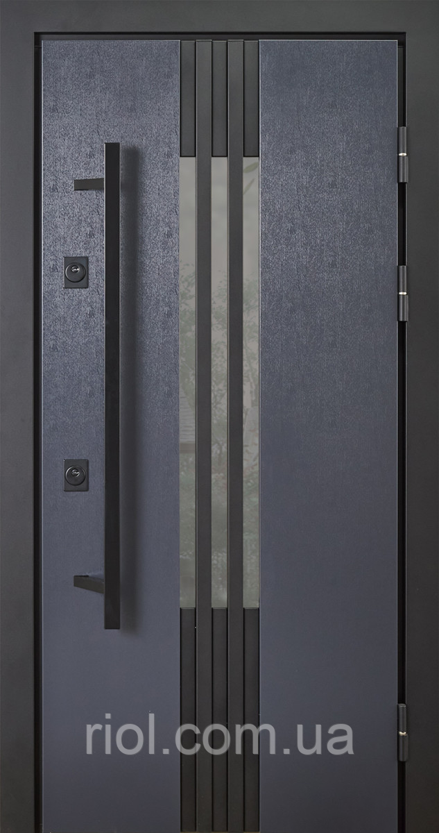 Вхідні двері з терморозривом Revolution та замками Mottura Антрацит, фото 1