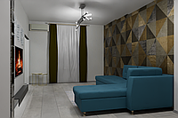 3D визуализация гостинной комнаты