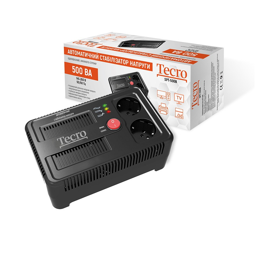 Стабілізатор напруги Tecro SPT-500B Чорний DS