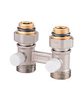 Вузол нижнього підключення радіатора прямий 3/4 " KOER KR.1133 (бінокль) з шаровим затвором