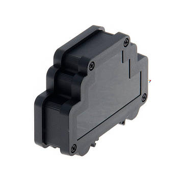ALUD1MG-PBK-V0 28.0 x98.3x69.0мм, на DIN рейку, чорний, алюмінієвий, боковини пластик, без ущільнювача