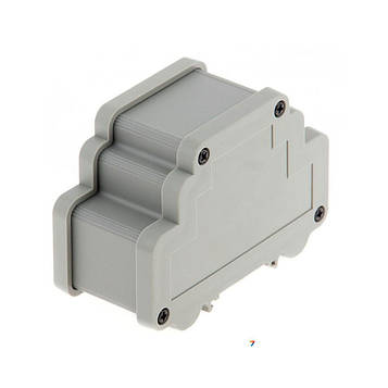 ALUD2MG-PLG-V0 44.0x98.3x69.0мм на DIN рейку, сірий, алюмінієвий, боковини пластик, без ущільнювача