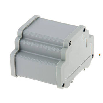ALUD4MG-PLG-V0 78,3x98.3x69.0мм, на DIN рейку, сірий, алюмінієвий, боковини пластик, без ущільнювача