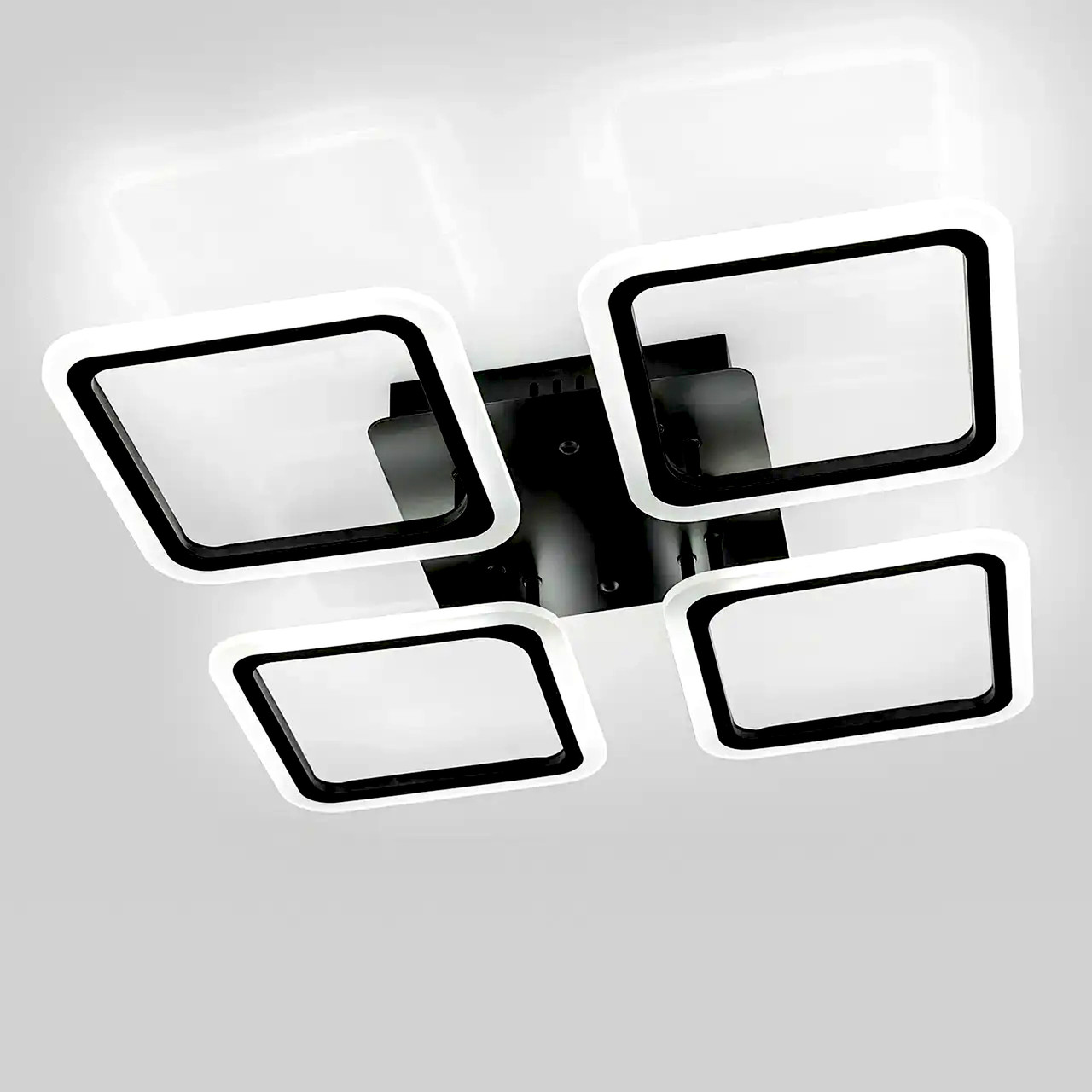 Світлодіодна Led-люстра чорна на 74 Вт, до 15 м² Sirius 6110-4 BK, фото 1