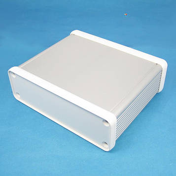 BIS-L1-BOX-080-01WH Корпус алюмюмініевий, анодований, з пластиковими кришками, розміри (ДхШхВ): 80х103х30,5 мм. Колір кришок: