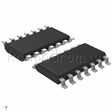 SN74ALS1035D Логічна ІС - SOIC-14, Тип: 6xБУФ, Uпит: 4.5 ... 5.5 В, Uпит (ном): 5 В, Затримка: 30 нс, Iспож: 14 А, Гистерезис: 0.8