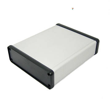 BIS-L1-BOX-120-01BL Корпус алюмюмініевий, анодований, з пластиковими кришками, розміри (ДхШхВ): 120х103х30,5 мм. Колір кришок: