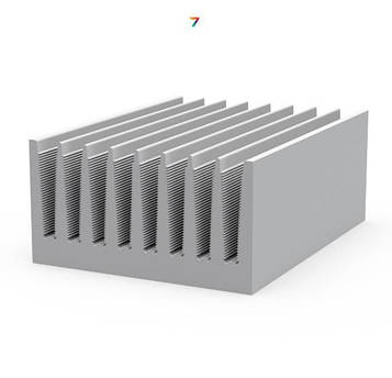 ALPR-040X74 Алюмінієвий профіль, 40 (± 3 мм) х74х39 мм, товщина основи 8,1 мм. Кількість ребер - 9.