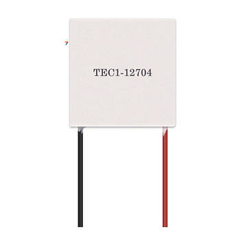 TEC1-12704 Модуль Пельтьє 40x40mm Номінальна напруга: 12 В Номінальний струм: 4A Потужність охолодження: 36 Вт