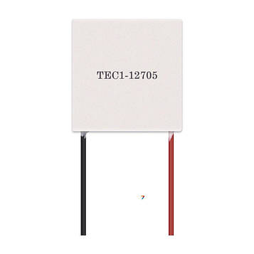TEC1-12705 Модуль Пельтьє 40x40mm. Номінальна напруга: 12 В 5А. Макс. потужність охолодження 60 Вт
