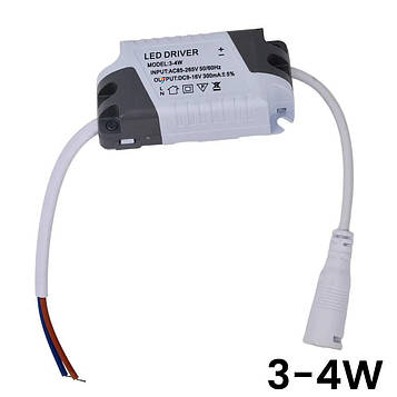 LED-DRIVER-3-4W-300MA Номінальна потужність: від 3 до 4 Вт. Постійний струм: 300 мА.