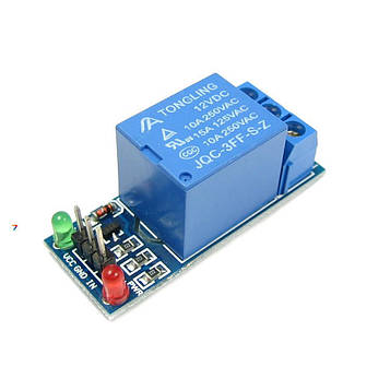 1-Channel 12V Relay Module for Arduino Одноканальний релейний модуль для ARDUINO контролерів (12V) Low level trigger