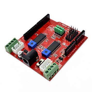 A3967 Dual Stepper Motor Driver Shield Драйвер шаговових двигунів. 2 канали. Uпит. 4,75 ... 30 В. На основі двох чіпів A3967.
