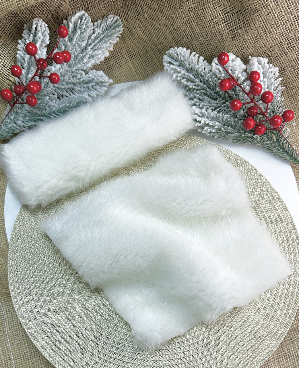 Хутро штучне для виготовлення бороди, 25 х 25 см, біле (за 1 шт), фото 1