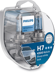 Галогенні лампи PHILIPS White Vision H7 12V 55W ОРИГІНАЛ