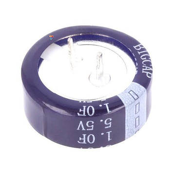 BCEC-5.5V-1.0F Місткість, Ф: 1. Розмір, мм: D20,5x7,6. Робоча напруга, В: 5,5