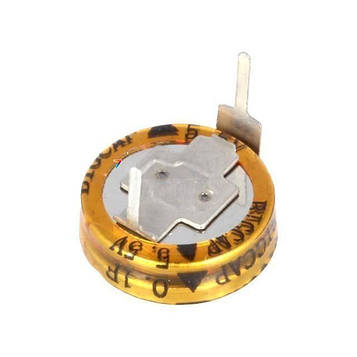 BCEH-5.5V-0.1F Місткість, Ф: 0,1. Розмір, мм: D11, 5x6. Робоча напруга, В: 5,5