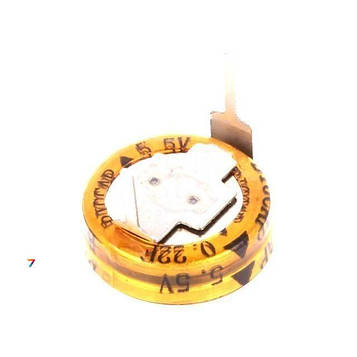 BCEH-5.5V-0.22F Місткість, Ф: 0,22. Розмір, мм: D11, 5x6. Робоча напруга, В: 5,5