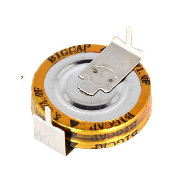 BCEH-5.5V-1.0F Місткість, Ф: 1. Розмір, мм: D19x6,5. Робоча напруга, В: 5,5