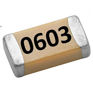 Чіп кераміка (0603) 0,15mkf (X7R) 16v ± 10% Конденсатор керамічний, SMD 0603, номінальна ємність: 150nF, номінальна напруга: 16V,
