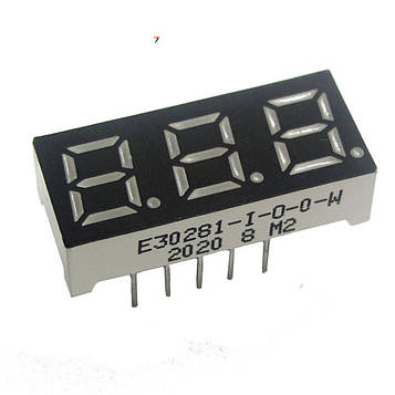 E30281-I-O-0-W Світлодіодний індикатор, загальний АНОД, висота символу 7,11 мм, трьохсимвольний, колір світіння