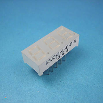 E30281-L-O-8-W Світлодіодний індикатор, загальний КАТОД, висота символу 7,11 мм, трехсімвольний, колір світіння червоний