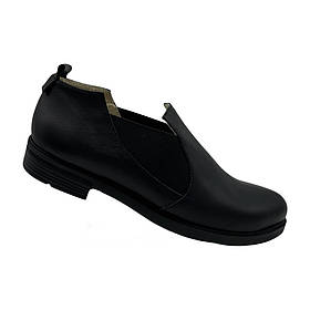Жіночі туфлі із натуральної шкіри чорного кольору на резинках “Style Shoes”