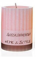 Свічка циліндр троянда-цвяшки 80х150 мм. рожева