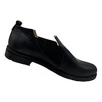 Жіночі туфлі із натуральної шкіри чорного кольору на резинках “Style Shoes”, фото 3