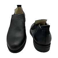 Жіночі туфлі із натуральної шкіри чорного кольору на резинках “Style Shoes”, фото 4
