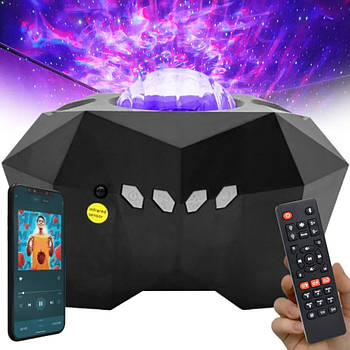 Нічник проектор зоряного неба від USB, з колонкою та пультом / Дитячий світильник / Нічник зоряне небо