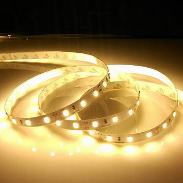 3528 120 LED 12V warm-white Світлодіодна стрічка 120 світлодіодів/метр. Ціна на бухту 5 метрів.