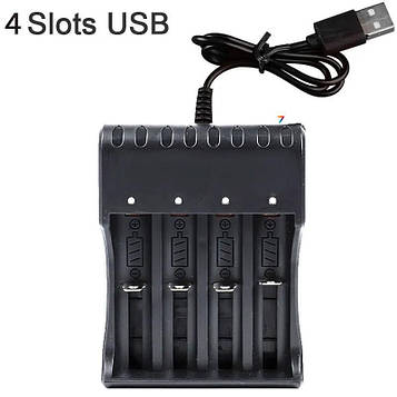 18650 USB Charger 4X Універсальний зарядний пристрій для літій-іонних акумуляторів з автоматичним вимкненням. 10440 14500 16340