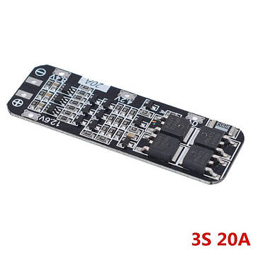 18650 3S 20A Battery Protection Board Модуль захисту літієвих акб 18650. BMS 3S, 20A. Номінальна напруга: 11.1-12.6 В.