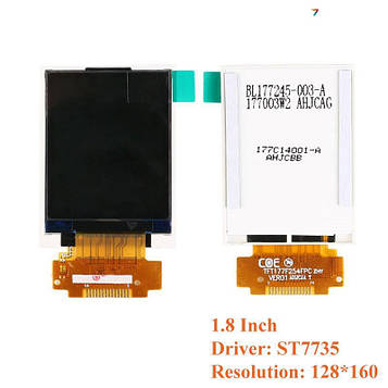 1.8 TFT Bare screen Дисплей 1,8 дюйма. TFT 128х160, SPI