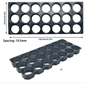 18650-7X3-HOLDER Тримач пластиковий для елемента типорозміру 18650. Секція з 21 держателя (розбірна по 3